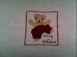 Cross stitch square for Leyton E's quilt