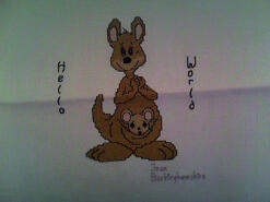 Cross stitch square for Kangaroos's quilt
