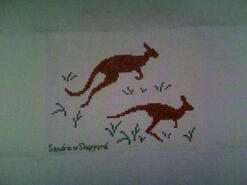 Cross stitch square for Kangaroos's quilt
