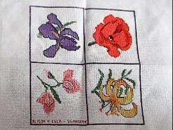 Cross stitch square for Amina Q's quilt