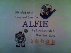 Cross stitch square for Alfie R's quilt