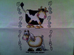 Cross stitch square for Samuel P's quilt
