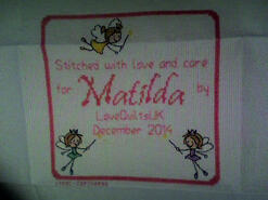 Cross stitch square for Matilda W's quilt