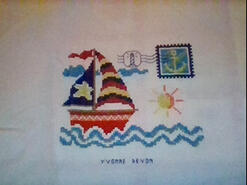 Cross stitch square for Reece B's quilt