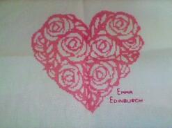 Cross stitch square for Scarlett L's quilt