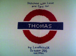 Cross stitch square for Thomas B's quilt