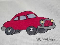 Cross stitch square for AJ's quilt