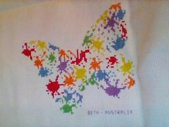 Cross stitch square for Poppy P's quilt