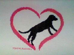 Cross stitch square for (Emergency Quilt) Hearts's quilt