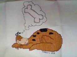 Cross stitch square for Lucas's quilt