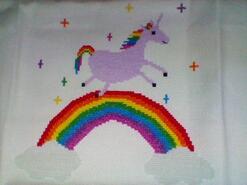 Cross stitch square for Poppy W's quilt