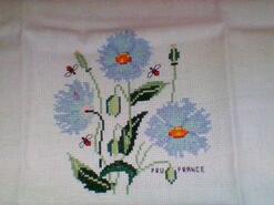 Cross stitch square for Poppy P's quilt