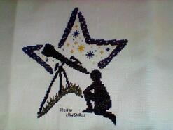 Cross stitch square for (QUILTED) Space Yvonne Q's quilt