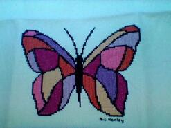Cross stitch square for Poppy P's quilt
