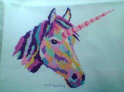 Cross stitch square for Eliana's quilt