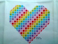 Cross stitch square for (Emergency Quilt) Hearts's quilt