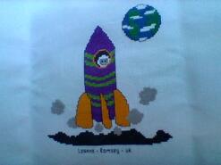 Cross stitch square for (QUILTED) Space Yvonne Q's quilt