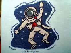 Cross stitch square for (QUILTED) Space Yvonne Q's quilt