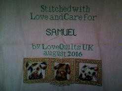 Cross stitch square for Samuel A's quilt