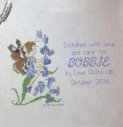 Cross stitch square for Bobbie M's quilt