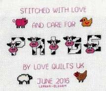 Cross stitch square for Paige S's quilt