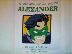Cross stitch square for Alexander S's quilt