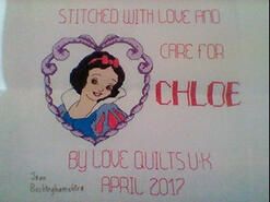 Cross stitch square for Chloe W's quilt