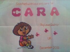 Cross stitch square for Cara D's quilt