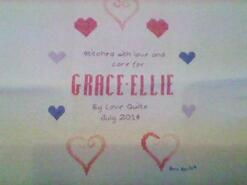 Cross stitch square for Grace-Ellie J's quilt