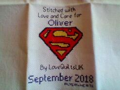 Cross stitch square for Oliver K's quilt