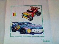 Cross stitch square for Liam O's quilt