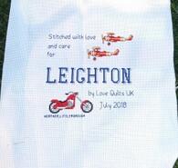Cross stitch square for Leighton A's quilt