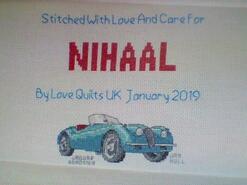Cross stitch square for Nihaal T's quilt