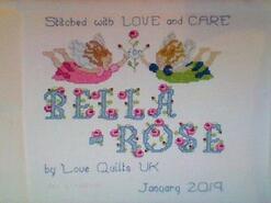 Cross stitch square for Bella-Rose P's quilt