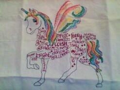 Cross stitch square for Bella-Rose P's quilt