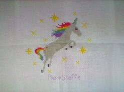 Cross stitch square for Bella-Rose P's quilt