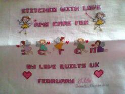 Cross stitch square for Seren W's quilt