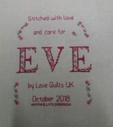 Cross stitch square for Eve P's quilt