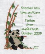 Cross stitch square for Nathan B's quilt