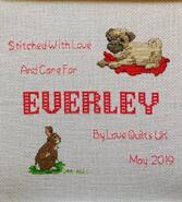Cross stitch square for Everley's quilt