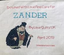 Cross stitch square for Zander S's quilt