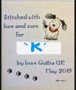 Cross stitch square for K's quilt
