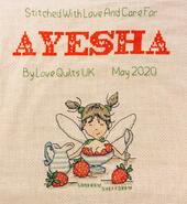 Cross stitch square for Ayesha Z's quilt