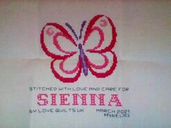 Cross stitch square for Sienna C's quilt