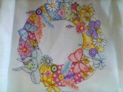Cross stitch square for Daisybella's quilt