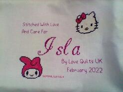 Cross stitch square for Isla C's quilt