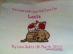 Cross stitch square for Leela H's quilt