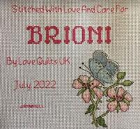 Cross stitch square for Brioni B's quilt