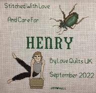 Cross stitch square for Henry J's quilt