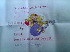 Cross stitch square for Daisy W's quilt